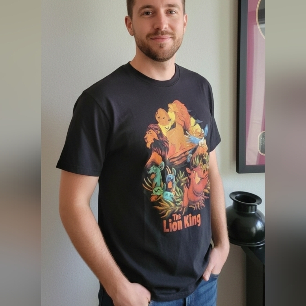 Mufassa Scar Disney Men's The Lion King Good Vs Evil Movie Scene T-Shirt SZ M